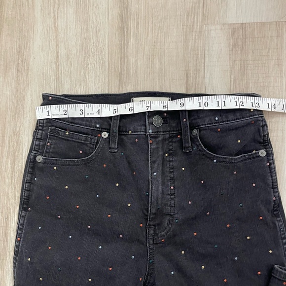 MADEWELL 10 HIGH RISE METALLIC DOT SKINNY JEANS  27 - Picture 6 of 7